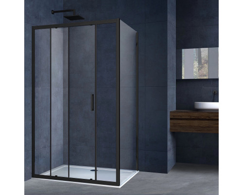 Душевой уголок Vincea Alpha VSR-3AL9011CLB 110x90 см, профиль черный матовый, стекло прозрачное