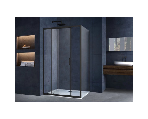 Душевой уголок Vincea Alpha VSR-3AL9011CLB 110x90 см, профиль черный матовый, стекло прозрачное