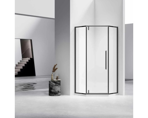 Душевой уголок Vincea Slim-N VSP-4SN900CLB 89x89 см, профиль черный матовый, стекло прозрачное