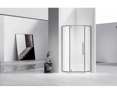 Душевой уголок Vincea Slim-N VSP-4SN900CLGM 89x89 см, профиль вороненая сталь, стекло прозрачное