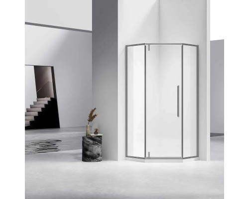 Душевой уголок Vincea Slim-N VSP-4SN900CLGM 89x89 см, профиль вороненая сталь, стекло прозрачное