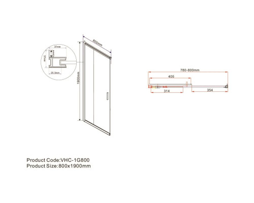 Душевой уголок Vincea Garda VSS-1G8090CLG 90x80 см, профиль золотой матовый, стекло прозрачное
