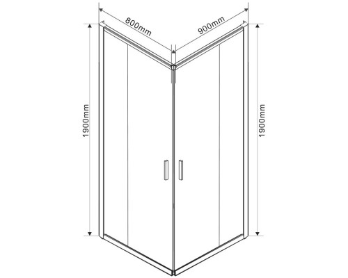Душевой уголок Vincea Garda VSS-1G8090CLG 90x80 см, профиль золотой матовый, стекло прозрачное