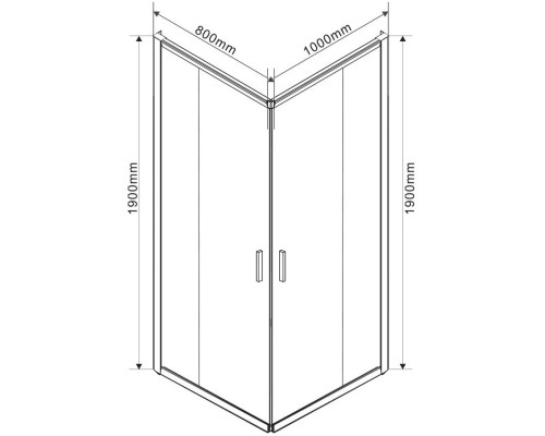 Душевой уголок Vincea Garda VSS-1G8010CLG 100x80 см, профиль золотой матовый, стекло прозрачное