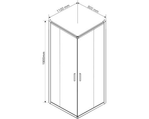 Душевой уголок Vincea Garda VSS-1G8011CLG 110x80 см, профиль золотой матовый, стекло прозрачное