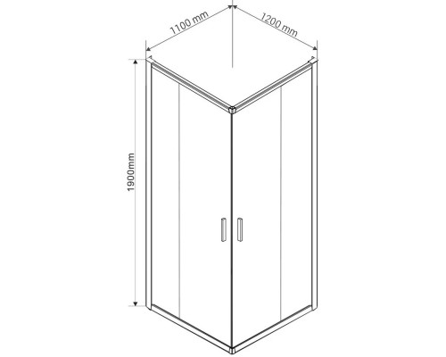 Душевой уголок Vincea Garda VSS-1G1112CLG 120x110 см, профиль золотой матовый, стекло прозрачное