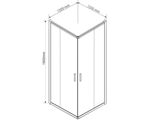 Душевой уголок Vincea Garda VSS-1G1212CLG 120x120 см, профиль золотой матовый, стекло прозрачное