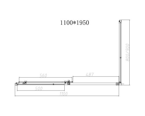 Душевой уголок Vincea Slim-N VSR-4SN8011CGB 110x79 см, профиль черный матовый, стекло тонированное