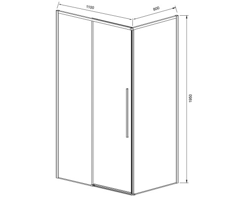 Душевой уголок Vincea Slim-N VSR-4SN8011CGB 110x79 см, профиль черный матовый, стекло тонированное