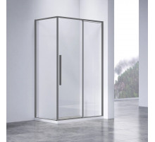 Душевой уголок Vincea Slim-N VSR-4SN8011CLGM 110x79 см, профиль вороненая сталь, стекло прозрачное