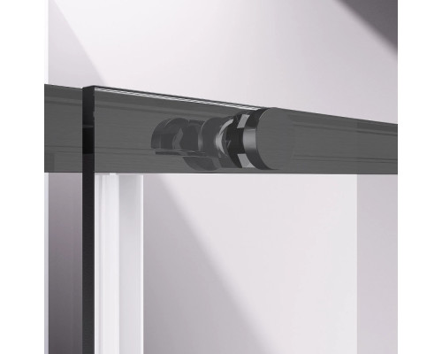 Душевой уголок Vincea Slim-N VSR-4SN9011CLGM 110x89 см, профиль вороненая сталь, стекло прозрачное