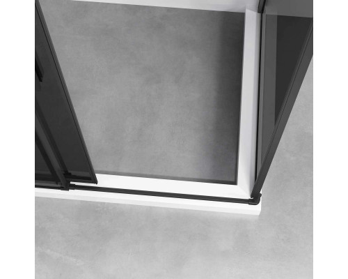 Душевой уголок Vincea Slim-N VSR-4SN8012CGB 120x79 см, профиль черный матовый, стекло тонированное