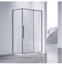 Душевой уголок Vincea Slim-N VSR-4SN8012CLGM 120x79 см, профиль вороненая сталь, стекло прозрачное