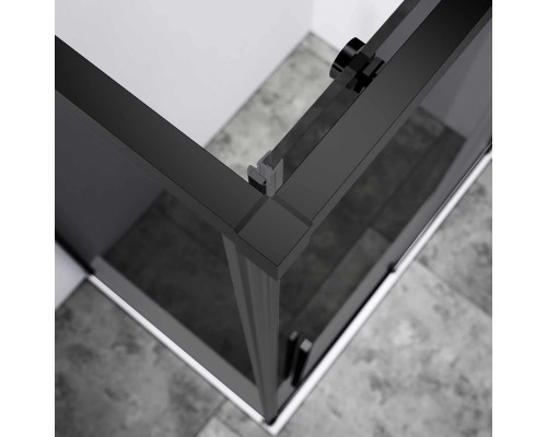 Душевой уголок Vincea Slim-N VSR-4SN9012CGB 120x89 см, профиль черный матовый, стекло тонированное