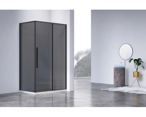 Душевой уголок Vincea Slim-N VSR-4SN8014CGB 140x79 см, профиль черный матовый, стекло тонированное