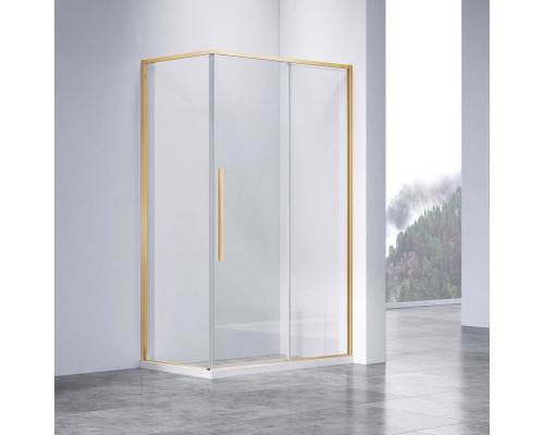 Душевой уголок Vincea Slim-N VSR-4SN9011CLG 110x89 см, профиль золотой матовый, стекло прозрачное