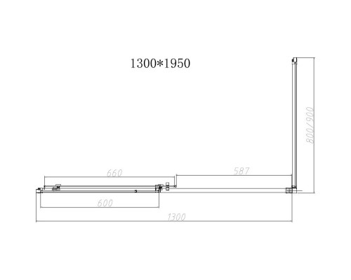 Душевой уголок Vincea Slim-N VSR-4SN9013CLG 130x89 см, профиль золотой матовый, стекло прозрачное