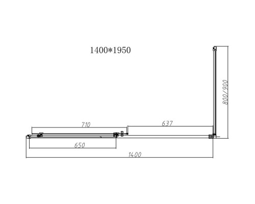 Душевой уголок Vincea Slim-N VSR-4SN8014CLG 140x79 см, профиль золотой матовый, стекло прозрачное