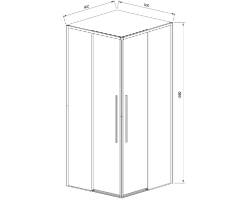 Душевой уголок Vincea Slim-N VSS-4SN900CGB 89x89 см, профиль черный матовый, стекло тонированное