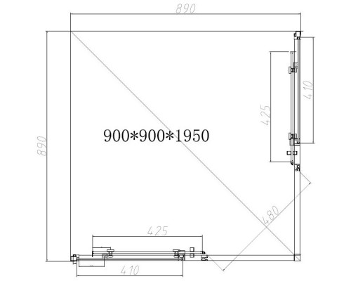 Душевой уголок Vincea Slim-N VSS-4SN900CGB 89x89 см, профиль черный матовый, стекло тонированное