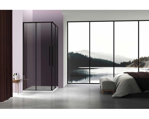 Душевой уголок Vincea Slim-N VSS-4SN8010CGB 99x79 см, профиль черный матовый, стекло тонированное