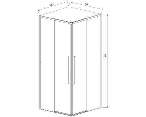 Душевой уголок Vincea Slim-N VSS-4SN8010CLGM 99x79 см, профиль вороненая сталь, стекло прозрачное