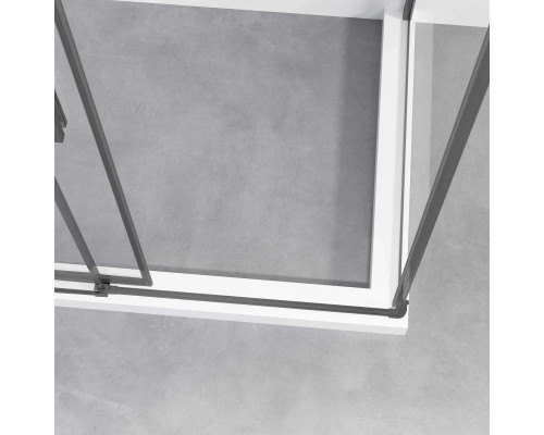 Душевой уголок Vincea Slim-N VSS-4SN8010CLGM 99x79 см, профиль вороненая сталь, стекло прозрачное