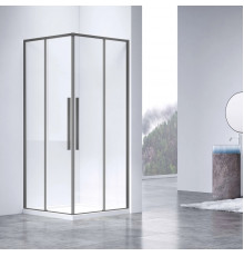 Душевой уголок Vincea Slim-N VSS-4SN9010CLGM 99x89 см, профиль вороненая сталь, стекло прозрачное