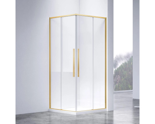 Душевой уголок Vincea Slim-N VSS-4SN8010CLG 99x79 см, профиль золотой матовый, стекло прозрачное