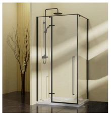 Душевой уголок Vincea Slim-N VSR-5SN9010CLB 98,2x88,5 см, профиль черный матовый, стекло прозрачное