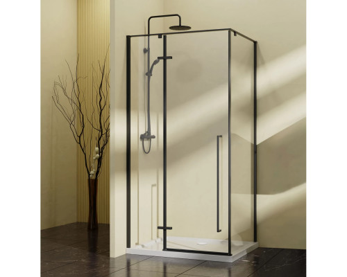 Душевой уголок Vincea Slim-N VSR-5SN1010CLB 98,2x98,5 см, профиль черный матовый, стекло прозрачное