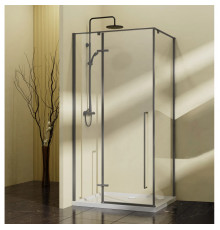 Душевой уголок Vincea Slim-N VSR-5SN1010CLGM 98,2x98,5 см, профиль вороненая сталь, стекло прозрачное