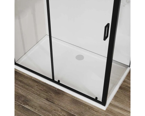 Душевой уголок Vincea City VSR-5CT9011CLB 110x90 см, профиль черный матовый, стекло прозрачное