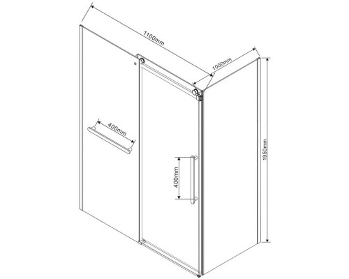 Душевой уголок Vincea Como Soft VSR-1CS1011CLGM 110x100 см, профиль вороненая сталь, стекло прозрачное