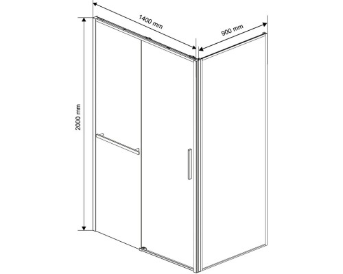 Душевой уголок Vincea Slim Soft VSR-1SS9014CLG 140x90 см, профиль золотой матовый, стекло прозрачное