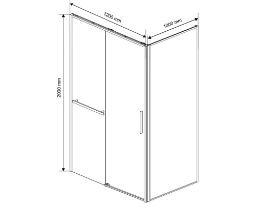 Душевой уголок Vincea Slim Soft VSR-1SS1012CLGM 120x100 см, профиль вороненая сталь, стекло прозрачное