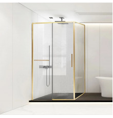 Душевой уголок Vincea Slim Soft VSR-1SS1013CLG 130x100 см, профиль золотой матовый, стекло прозрачное