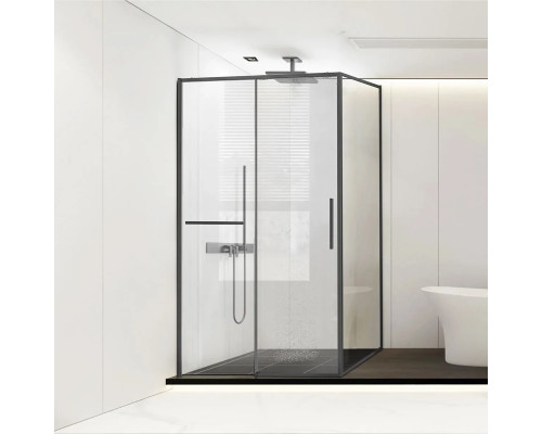 Душевой уголок Vincea Slim Soft VSR-1SS1015CLGM 150x100 см, профиль вороненая сталь, стекло прозрачное