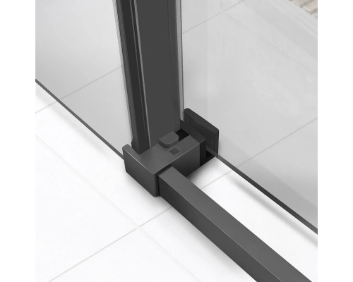 Душевой уголок Vincea Slim Soft VSR-1SS1015CLGM 150x100 см, профиль вороненая сталь, стекло прозрачное