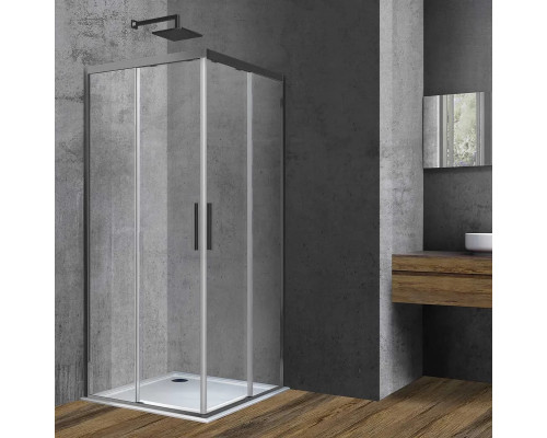Душевой уголок Vincea Soft VSS-3SO900CLGM 90x90 см, профиль вороненая сталь, стекло прозрачное