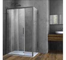 Душевой уголок Vincea Soft VSR-3SO8011CLGM 110x80 см, профиль вороненая сталь, стекло прозрачное