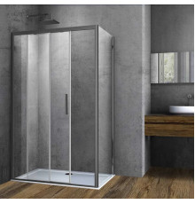 Душевой уголок Vincea Soft VSR-3SO8011CLGM 110x80 см, профиль вороненая сталь, стекло прозрачное