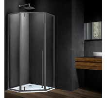 Душевой уголок Vincea Penta VSP-3P900CLGM 90x90 см, профиль вороненая сталь, стекло прозрачное