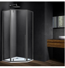 Душевой уголок Vincea Penta VSP-3P900CLGM 90x90 см, профиль вороненая сталь, стекло прозрачное