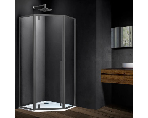 Душевой уголок Vincea Penta VSP-3P100CLGM 100x100 см, профиль вороненая сталь, стекло прозрачное