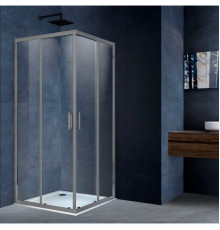 Душевой уголок Vincea Alpha VSS-3AL900CLGM 90x90 см, профиль вороненая сталь, стекло прозрачное