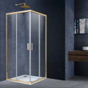 Душевой уголок Vincea Alpha VSS-3AL900CLG 90x90 см, профиль золотой матовый, стекло прозрачное