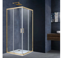 Душевой уголок Vincea Alpha VSS-3AL900CLG 90x90 см, профиль золотой матовый, стекло прозрачное
