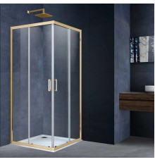 Душевой уголок Vincea Alpha VSS-3AL900CLG 90x90 см, профиль золотой матовый, стекло прозрачное