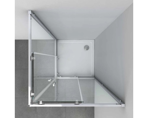 Душевой уголок Vincea Alpha VSS-3AL100CLGM 100x100 см, профиль вороненая сталь, стекло прозрачное